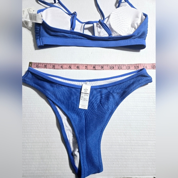 CUPSHE Bikini Set for Women Bathing Suit Mid Waist Cutout High Cut Spaghetti S - Picture 11 of 11